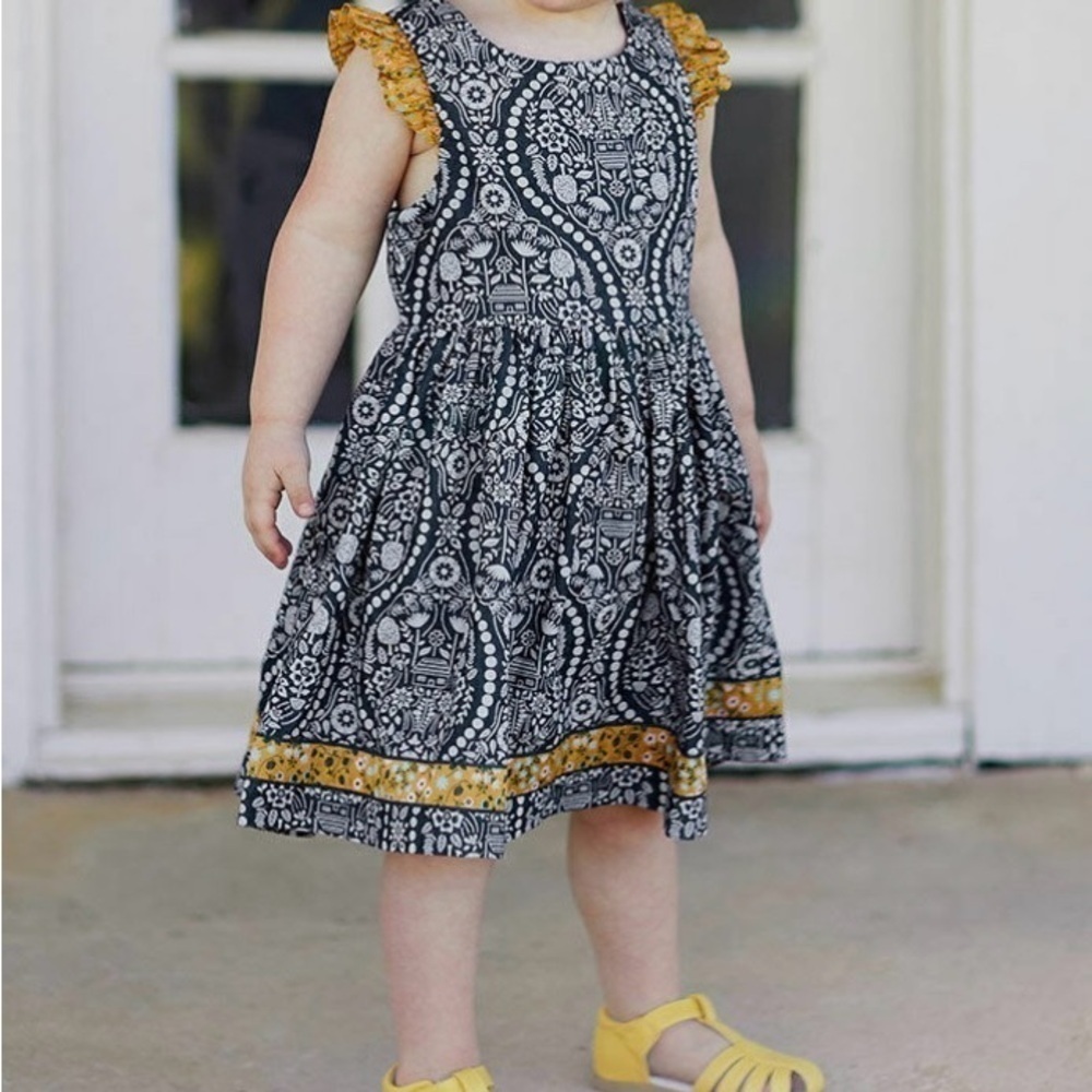 Matilda Jane Joanna Gaines Kick Up Your Heels Pinafore Dress Girls Size 6